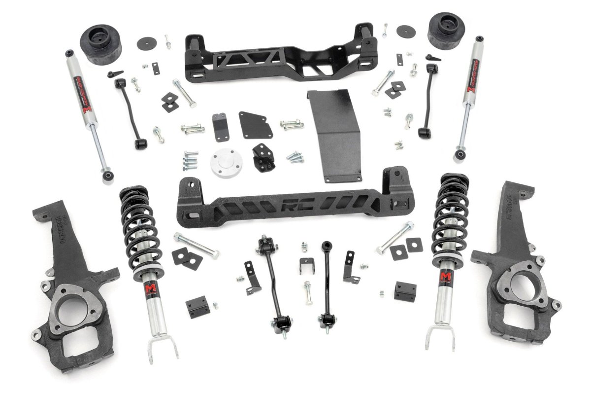 Ram 1500 Classic Suspension Lift Kit - Front + Rear - Rough Country - 4 Inch Lift Kit | M1 Struts - '19-'23